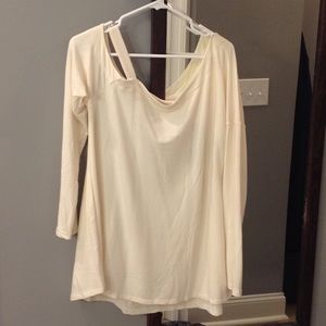 Cream color, one shoulder top